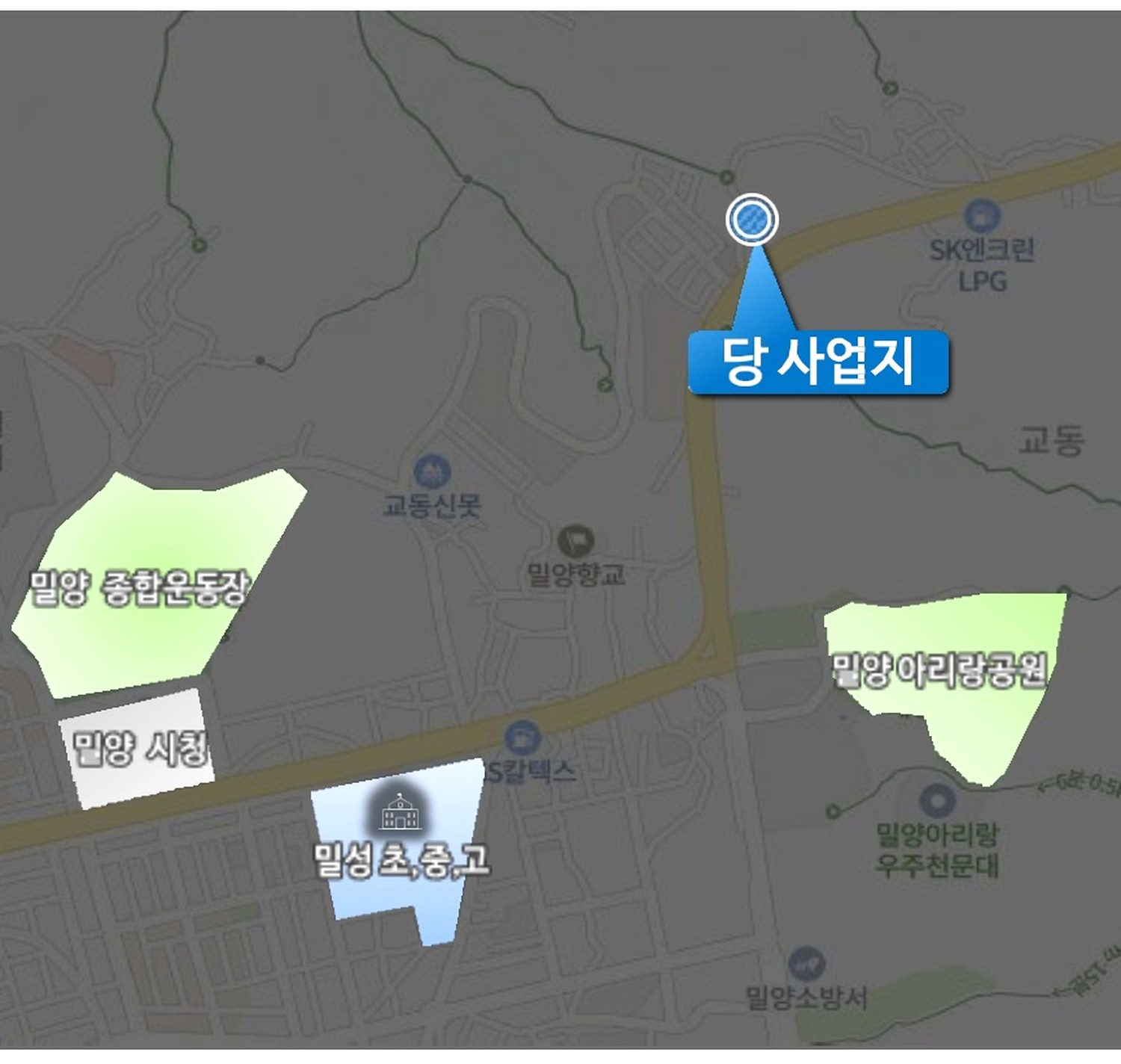밀양 교동 생활·학군 중심